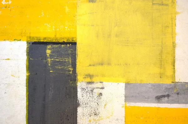 Grå och gul abstrakt konst måleri — Stockfoto
