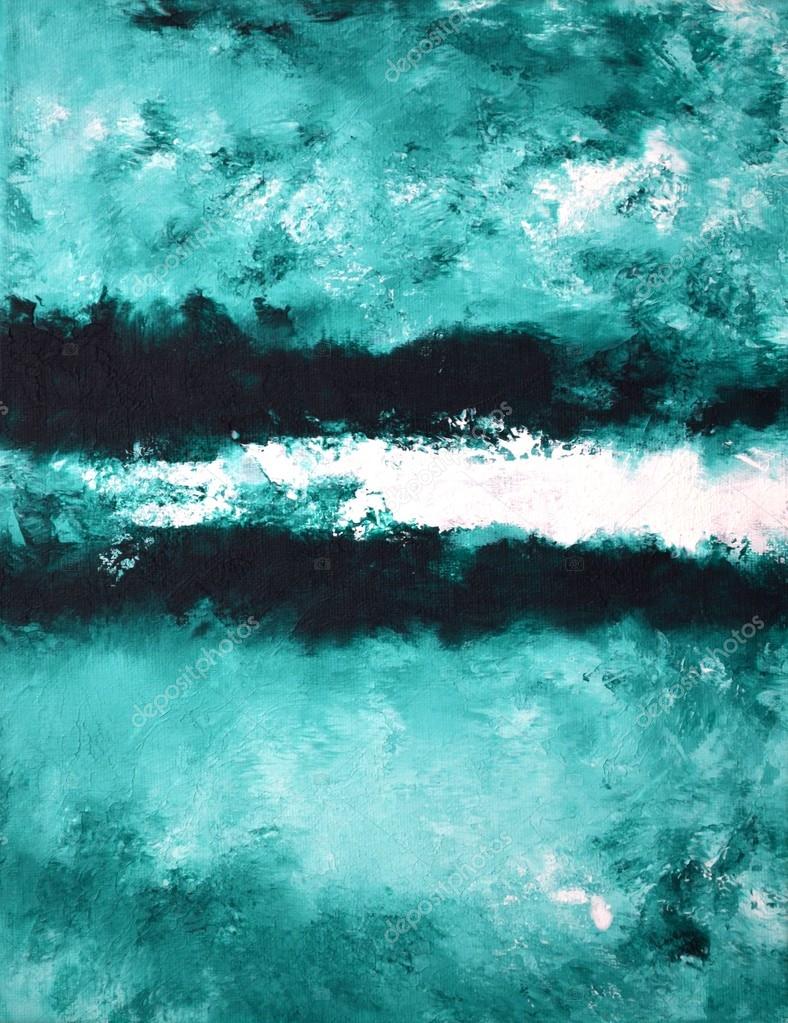 Turquoise and White Abstract Art Painting Stock Photo by ©t30gallery 23151484