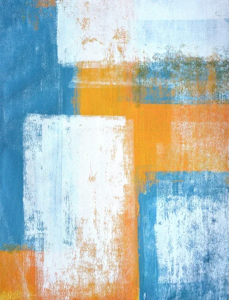 ティールとオレンジの抽象美術の絵画 — ストック写真