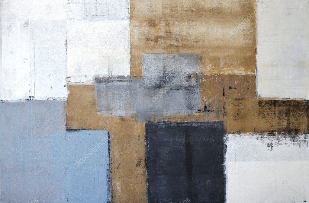 Grey and Brown Abstract Art Painting