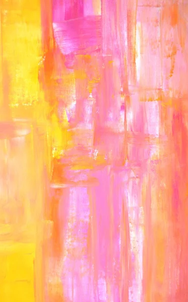 Pintura de arte abstrata rosa e laranja — Fotografia de Stock