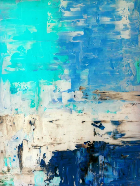 Blauw en beige abstracte kunst schilderij — Stockfoto