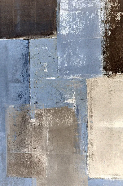 Pintura de arte abstrata azul e marrom — Fotografia de Stock