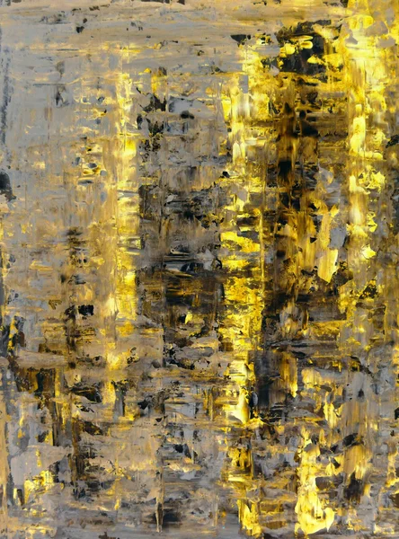 Pintura de arte abstracta amarilla y beige — Foto de Stock