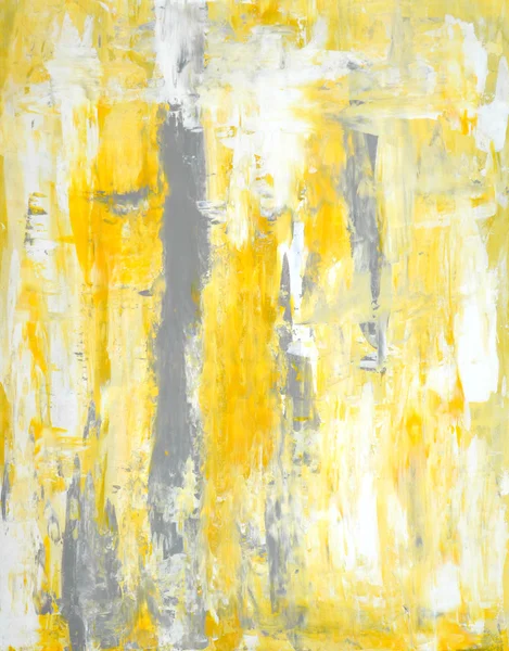 灰色和黄色抽象艺术绘画 — 图库照片