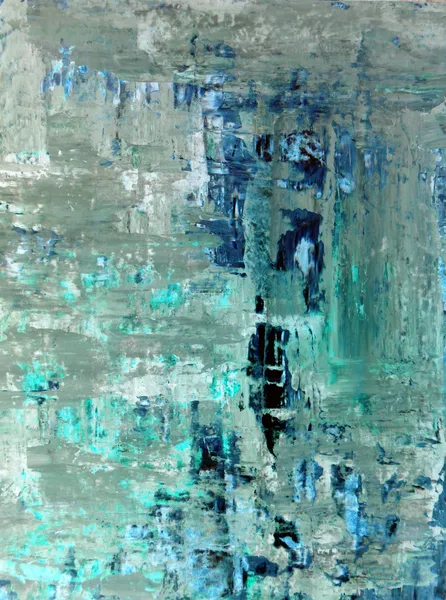 Blauw en turquoise abstracte kunst schilderij — Stockfoto