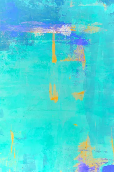 Turquoise and Orange Abstract Art Painting — Stock Photo, Image