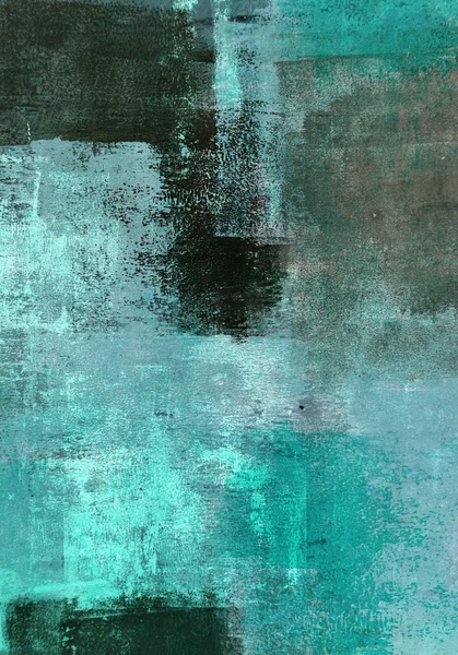 Turquoise and Brown Abstract Art Painting — Stock Photo, Image