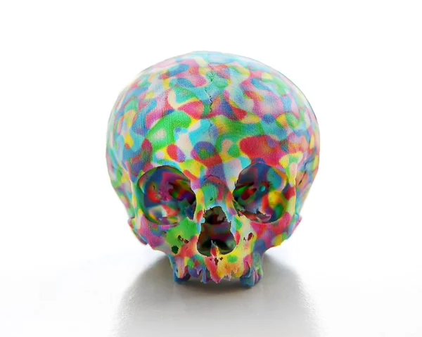 Gekleurde schedel — Stockfoto