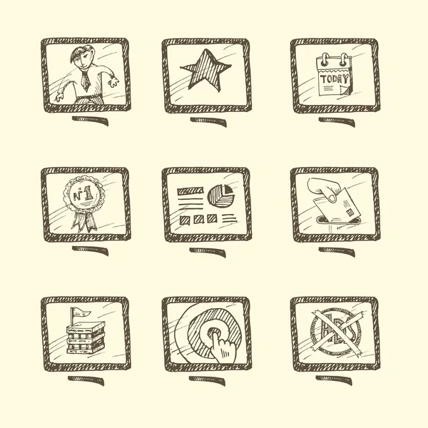 Hand drawn business icon set — Stock Vector