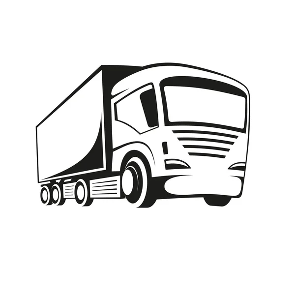 Vrachtwagen zwart en wit — Stockvector