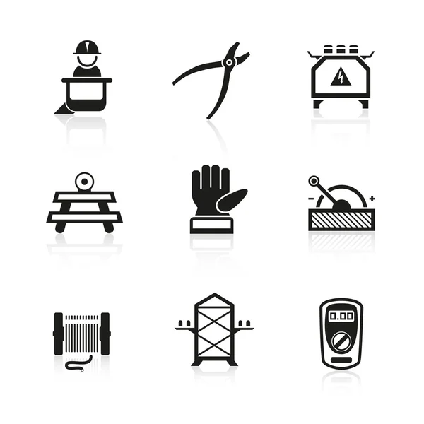 Conjunto de ícones de construção elétrica — Vetor de Stock
