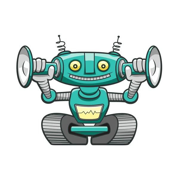 Divertido robot verde Divertido robot verde — Vector de stock