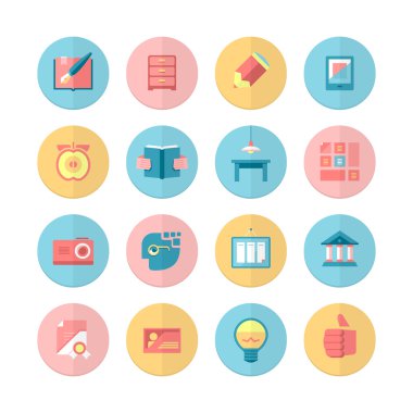 Education and training icons clipart