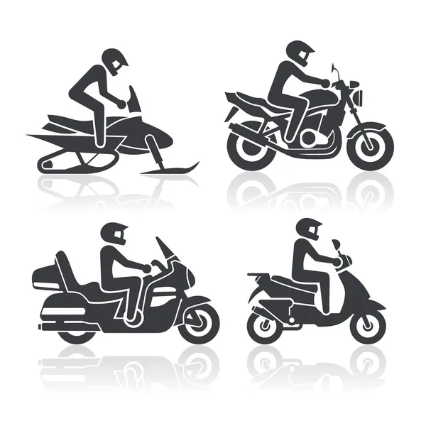 Set of icons - motorcycle lifestyle — Stock Vector