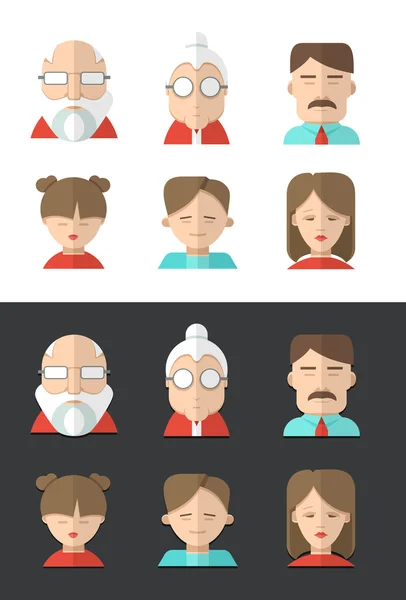 Avatars of different people ages — Stock Vector