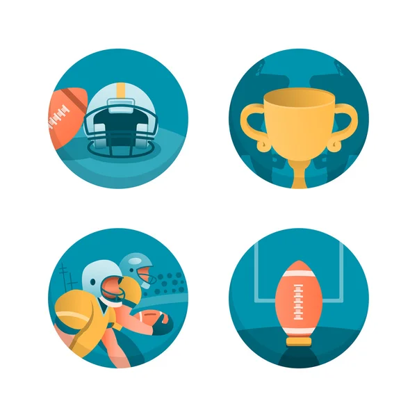 American football icons set. Part 3 — Stock Vector