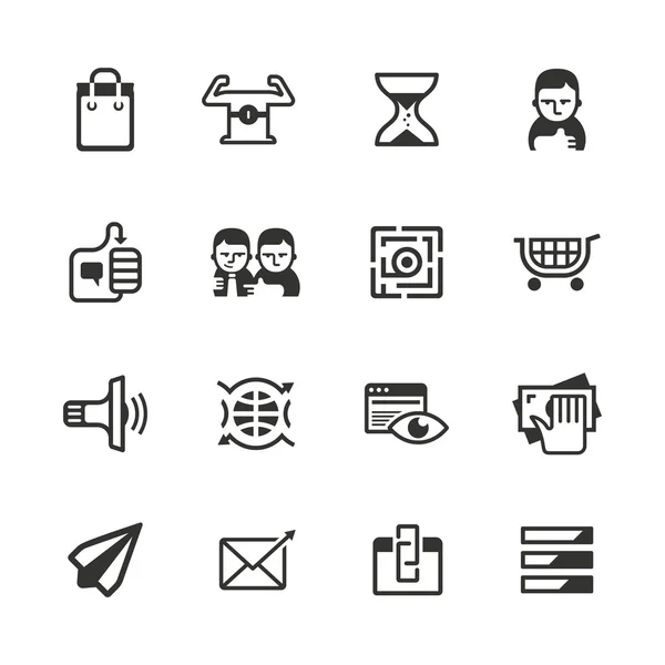 16 iconos de marketing de contenidos — Vector de stock