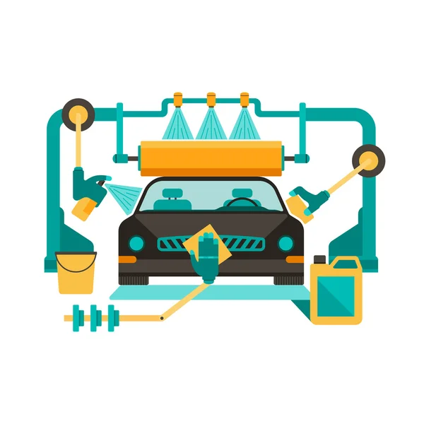 Automatic car wash — Stock Vector