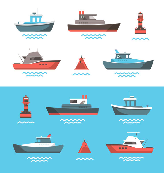 векторная иллюстрация лодок