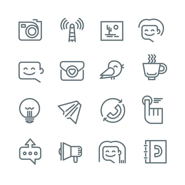 Communication and Networking Icons — Stock Vector