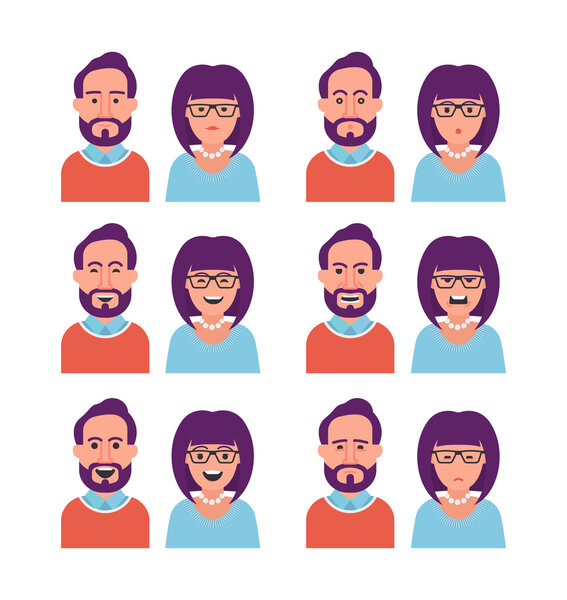 Facial Expressions of Woman and Man