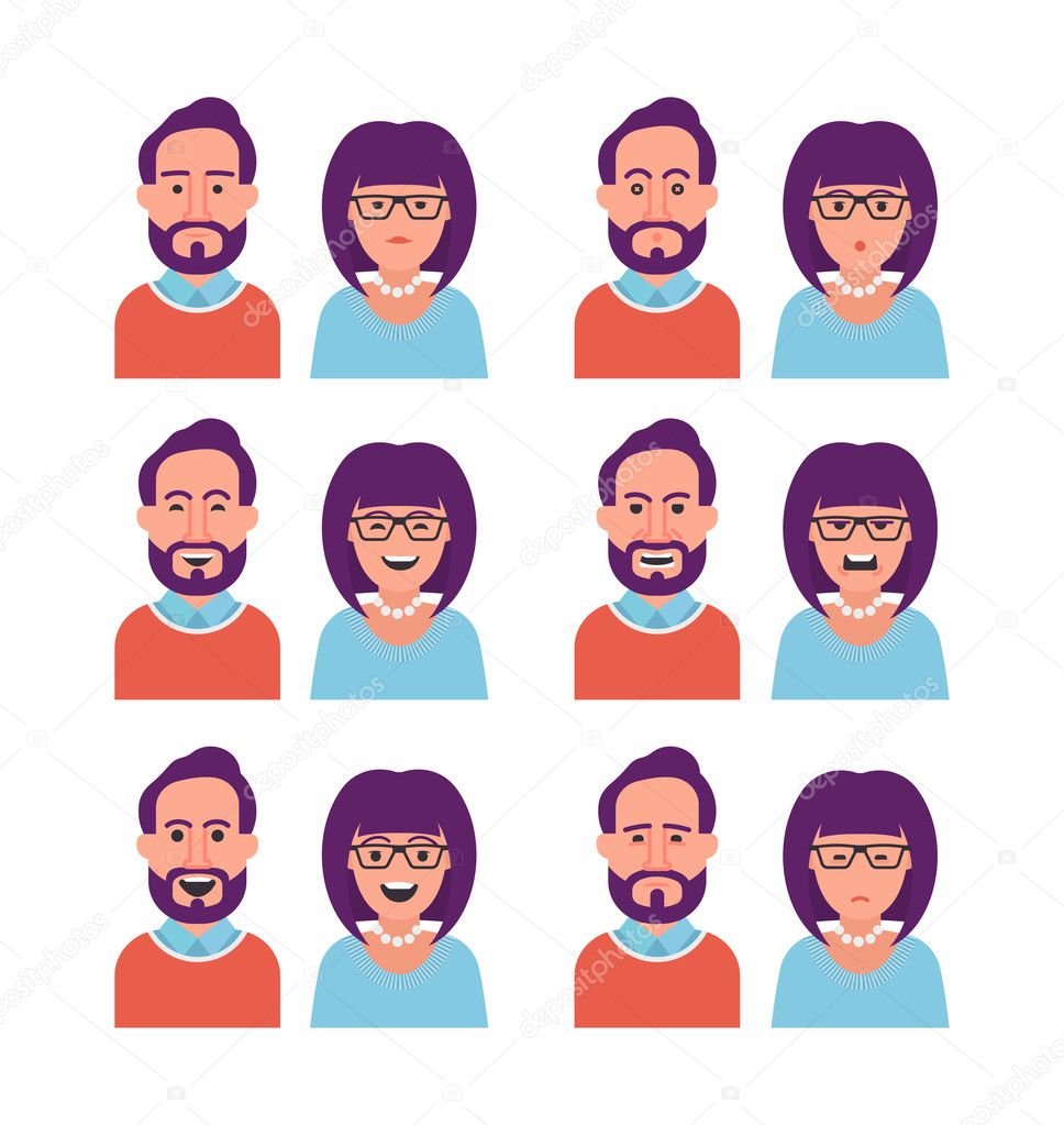 Facial Expressions of Woman and Man