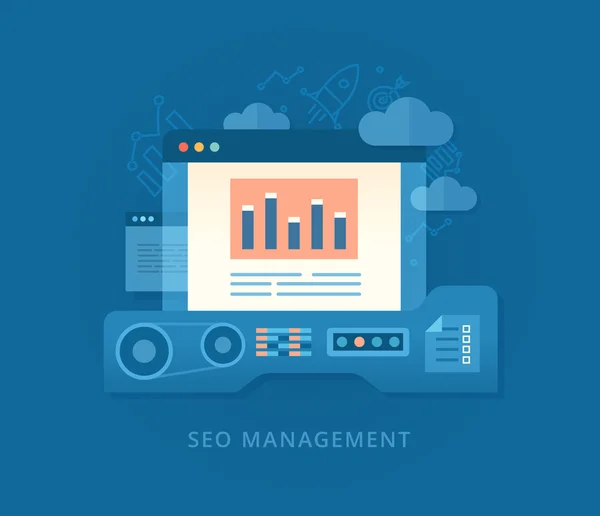 Seo Management and Developing Strategy — Stock Vector