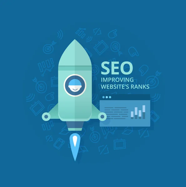 SEO concept van websiteoptimalisatie — Stockvector