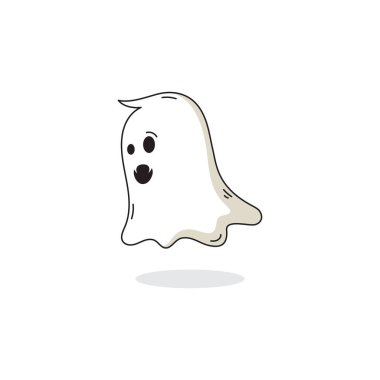 şirin hayalet vektör simgesi tasarım örnekleme şablonu