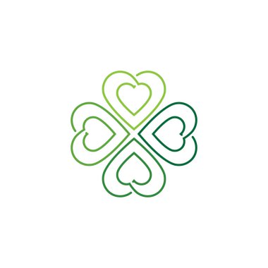 Yeşil Yonca Yaprağı simgesi Şablon Tasarım Vektörü