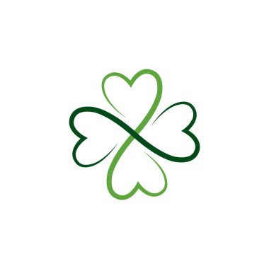 Yeşil Yonca Yaprağı simgesi Şablon Tasarım Vektörü