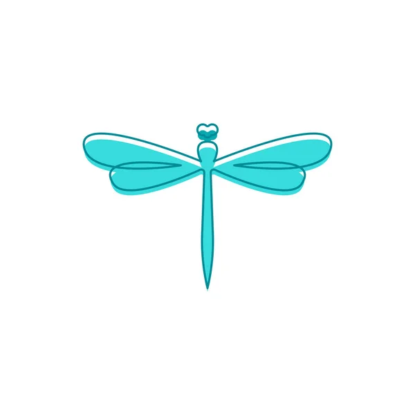 Dragonfly Illustration Ikon Design Mall Vektor — Stock vektor