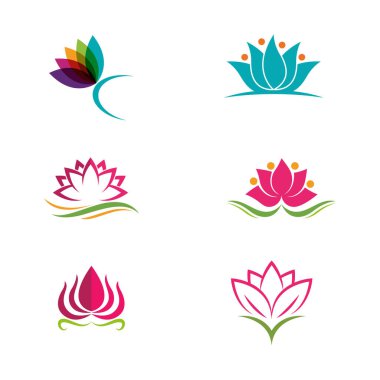 güzellik lotus çiçeği vektör tasarım şablonu