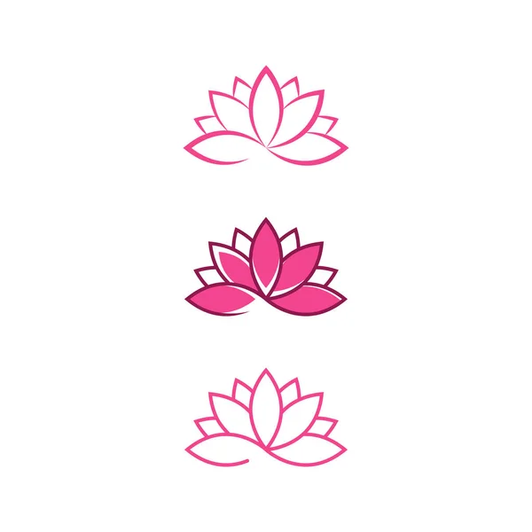 Skönhet Lotus Blomma Vektor Ikon Design Mall — Stock vektor