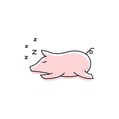 Domuz sembolü Şablon vektör resimleme tasarımı