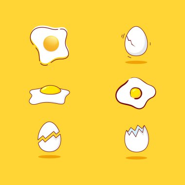 Lezzetli Yumurta Vektörü ikonu tasarım örnekleme şablonu