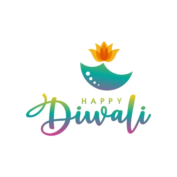 Felice Diwali Icona Vettoriale Disegno Illustrazione Template — Vettoriale Stock