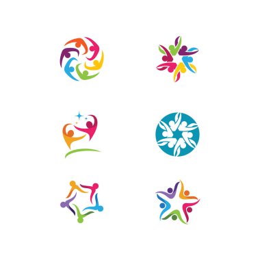 Topluluk, ağ ve sosyal simge tasarım şablonu