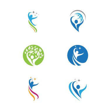 İnsan karakteri logosu çizim vektörü tasarımı