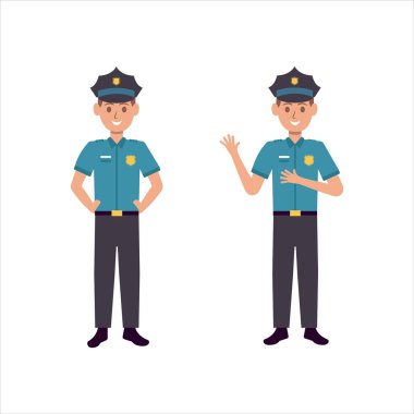 Polis Vektör simgesi tasarım illüstrasyon şablonu