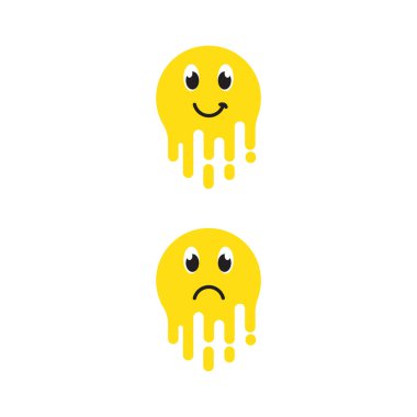 Üzücü Duygu Vektörü simgesi tasarım örnekleme şablonu