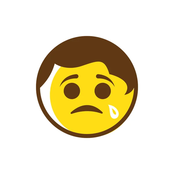 Triste Emoção Vector Ícone Design Ilustração Modelo —  Vetores de Stock