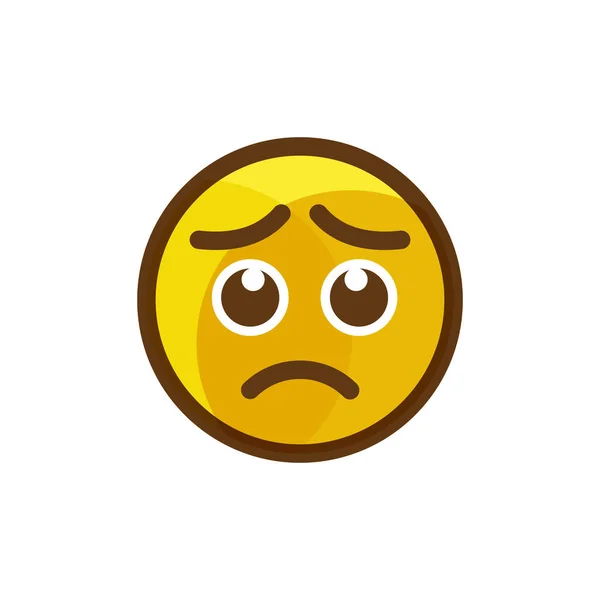 Triste Emoção Vector Ícone Design Ilustração Modelo —  Vetores de Stock