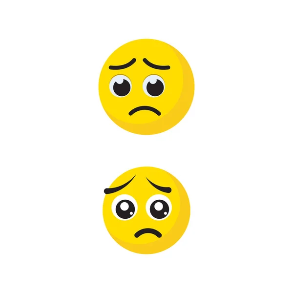 Triste Emoção Vector Ícone Design Ilustração Modelo —  Vetores de Stock
