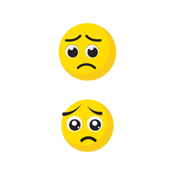 Triste Emoção Vector Ícone Design Ilustração Modelo — Vetor de Stock