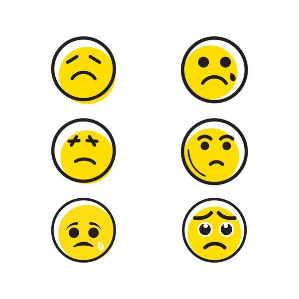 Smutny Emocje Wektor Ikona Projekt Ilustracja Szablon — Wektor stockowy
