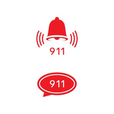 911 Acil Durum Vektör simgesi tasarım örnekleme şablonu