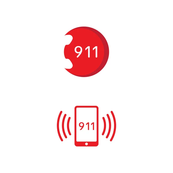 911 Emergency Vector Icon Design Illustration Vorlage — Stockvektor