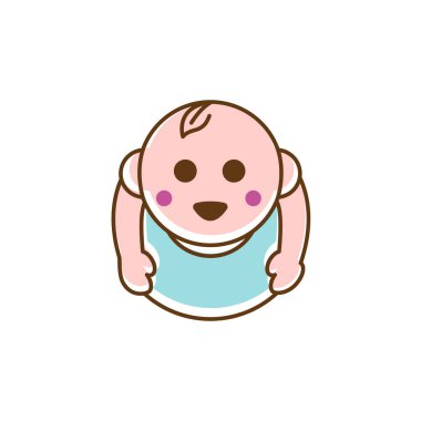 Şirin bebek logosu simgesi tasarım örnekleme şablonu